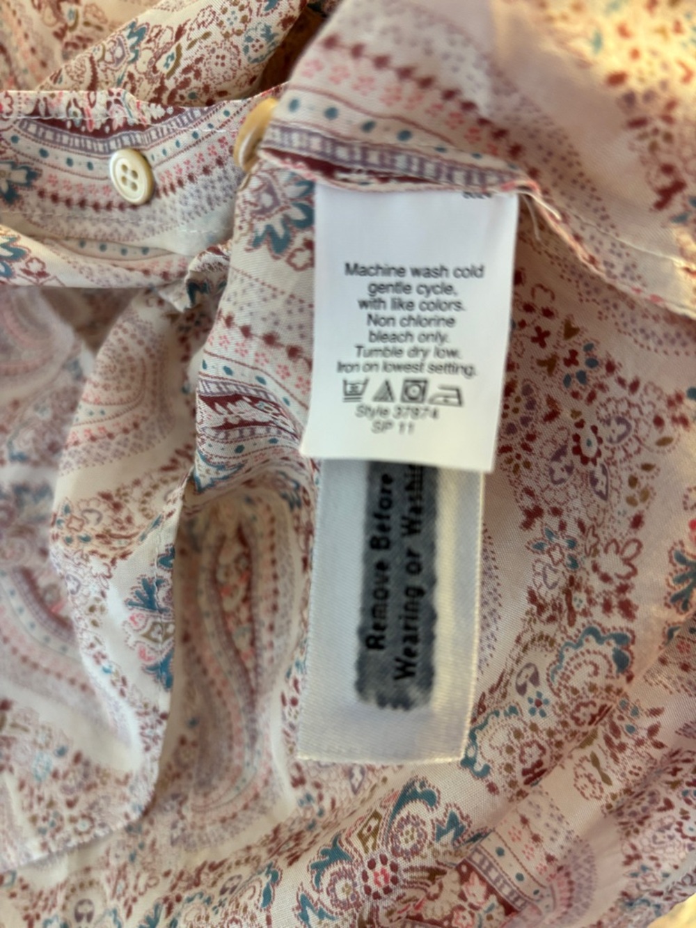 J. Crew Pink Paisley Long-Sleeve Button-Down Perfect Shirt - Picture 4 of 5